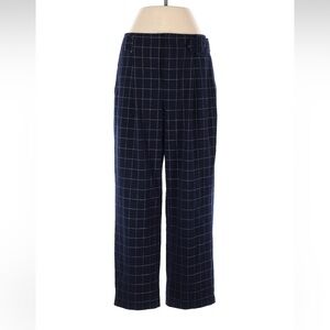 Club Monaco Blue & White Window Pane Plaid Straight Leg Dress Pants Size 4